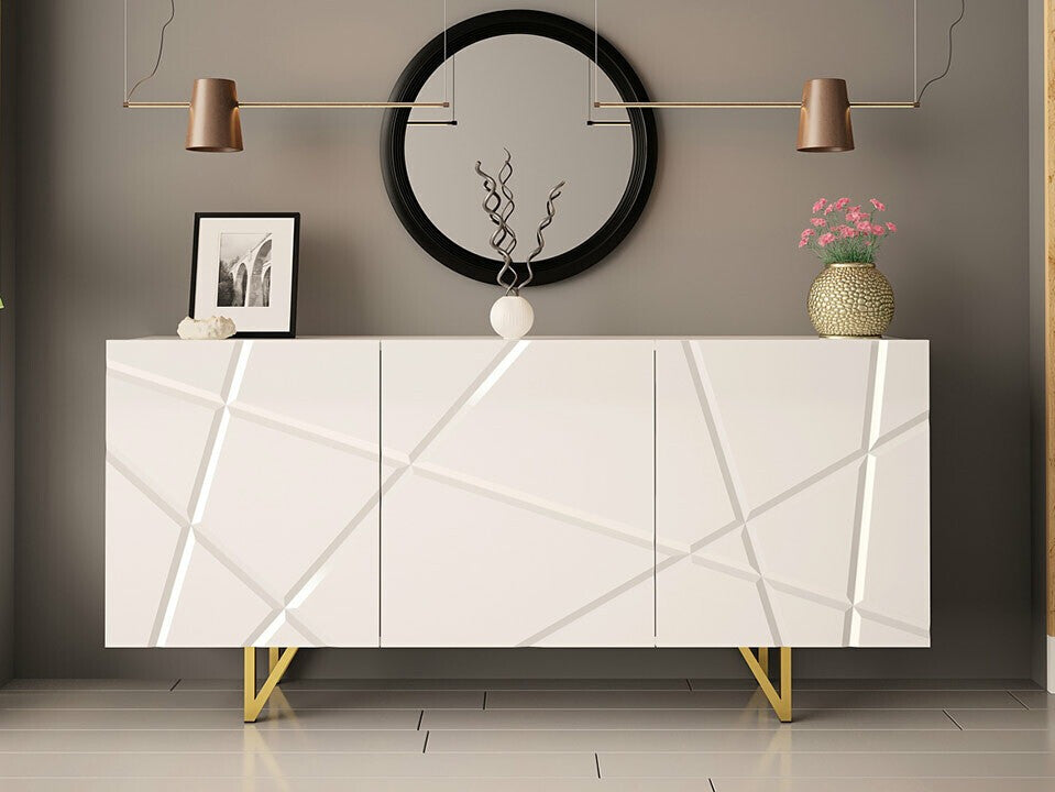 Szekrény 160 RADOM 03 (Nivotis 03), Szín: Fehér + Fényes fehér