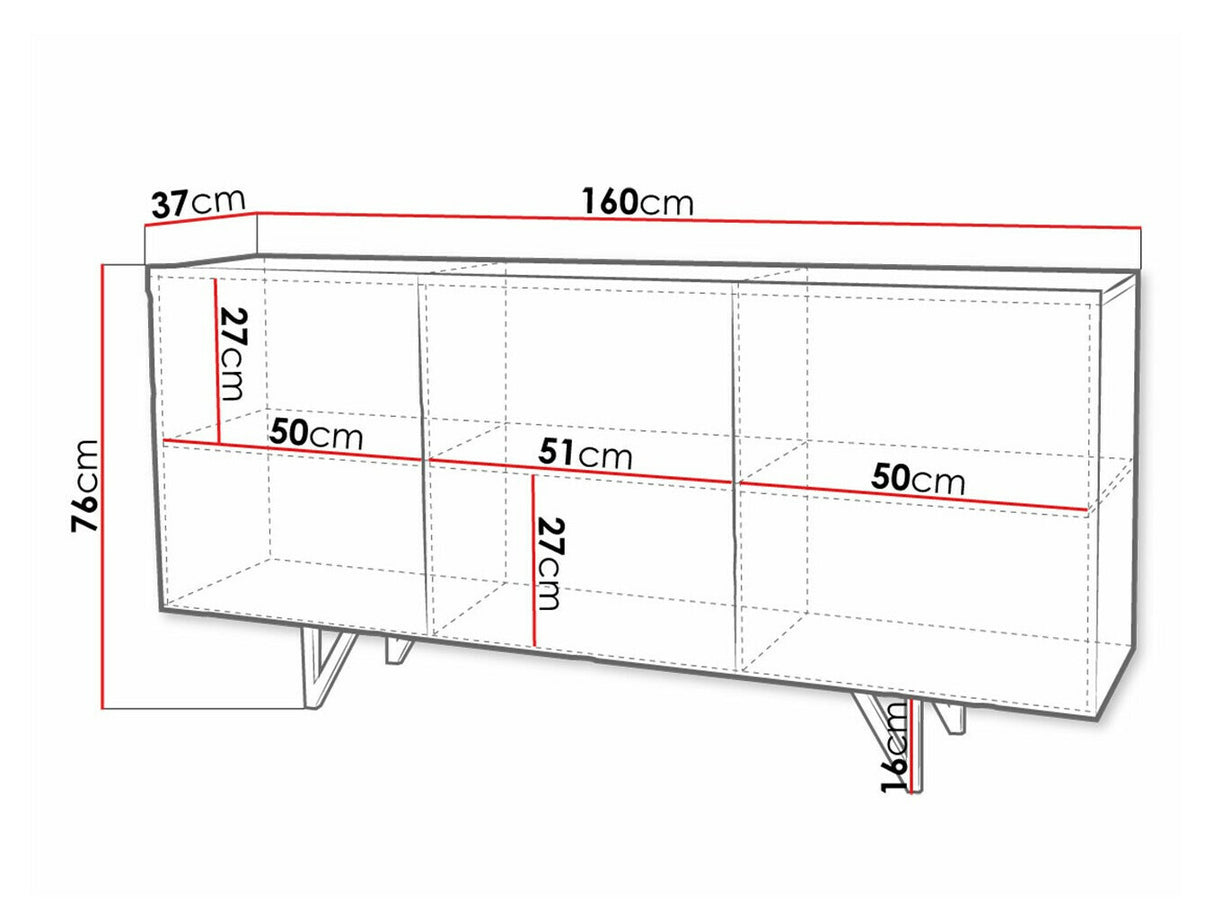 Szekrény 160 RADOM 03 (Nivotis 03), Szín: Fehér + Fényes fehér