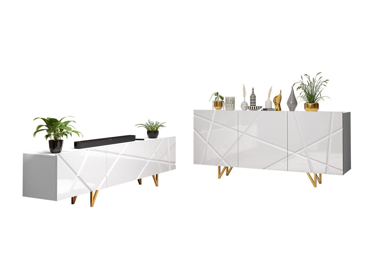 Nappali szett RADOM I (Nivotis), Szín: Fehér + Fényes fehér