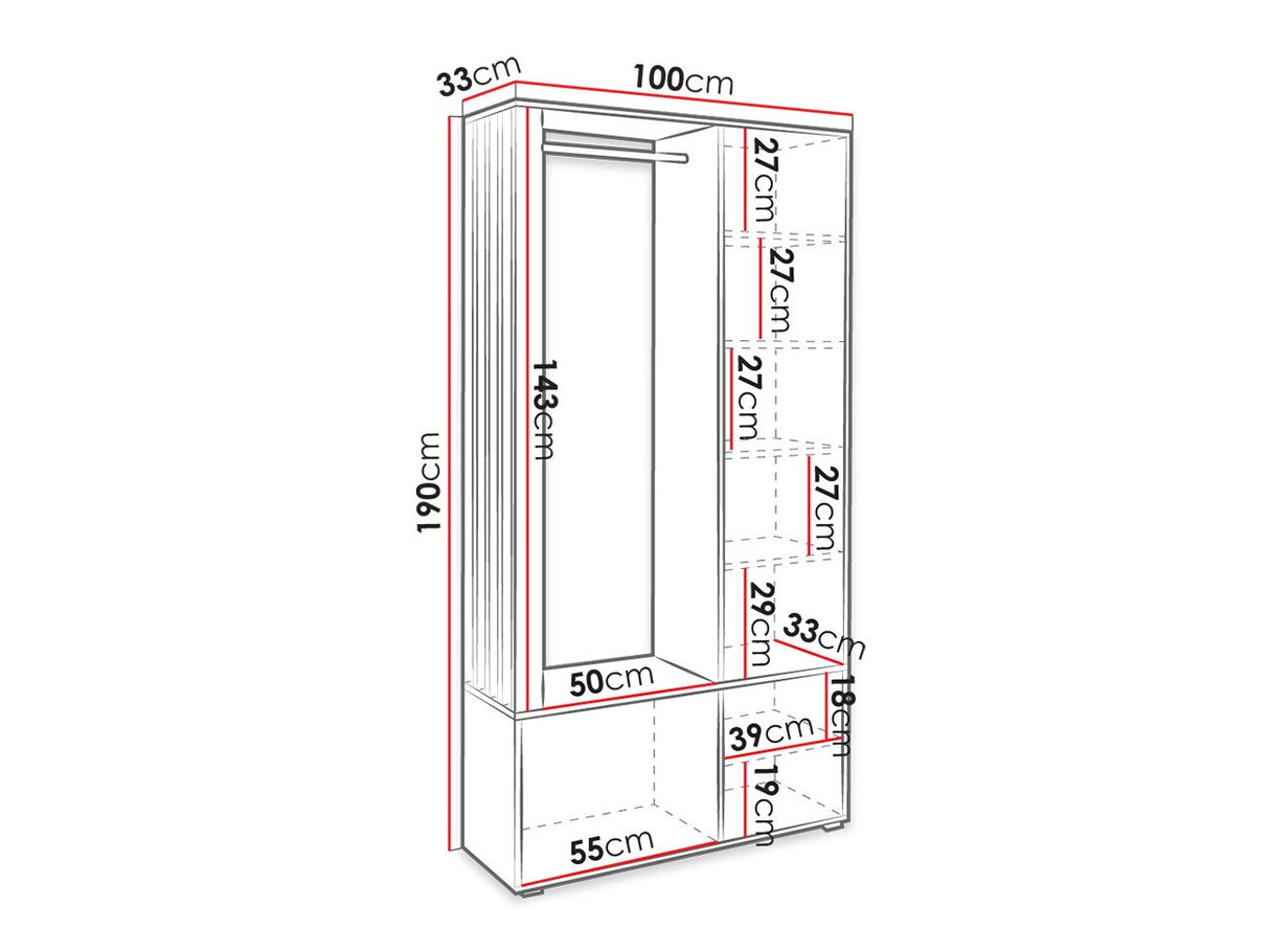 Előszoba garnitúra MILO (Frelio's), Szín: Artisan tölgy