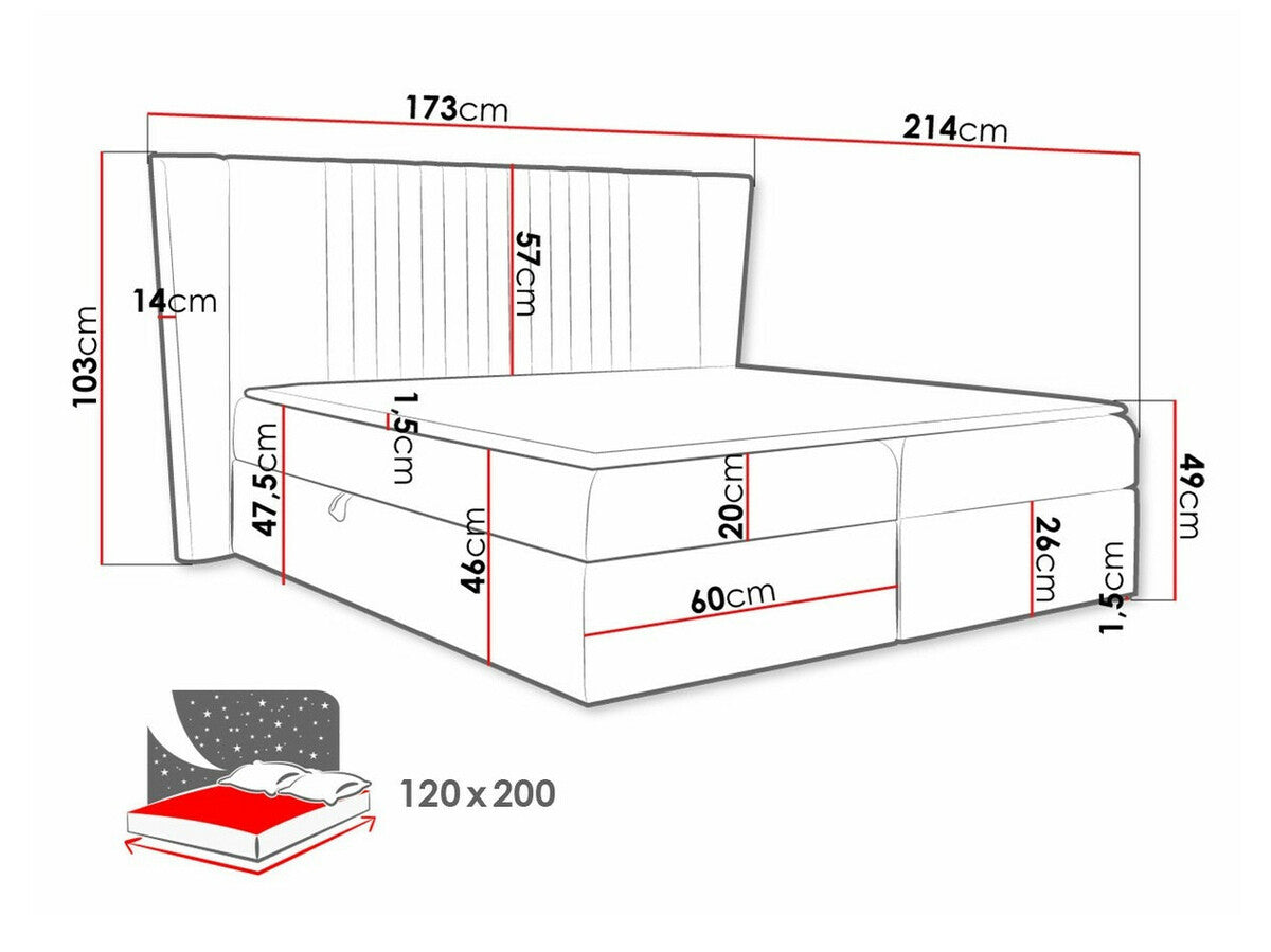 Kontinentális ágy SPARK (Ernelto), Szín: Magic Velvet 2209, Alvó felület mérete: 120 x 200 cm