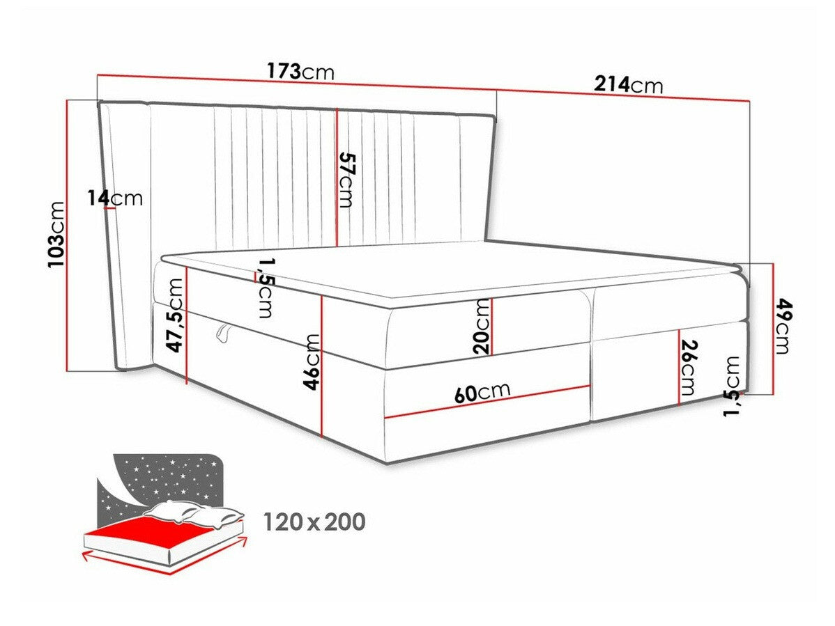 Kontinentális ágy SPARK (Ernelto), Szín: Magic Velvet 2217, Alvó felület mérete: 120 x 200 cm