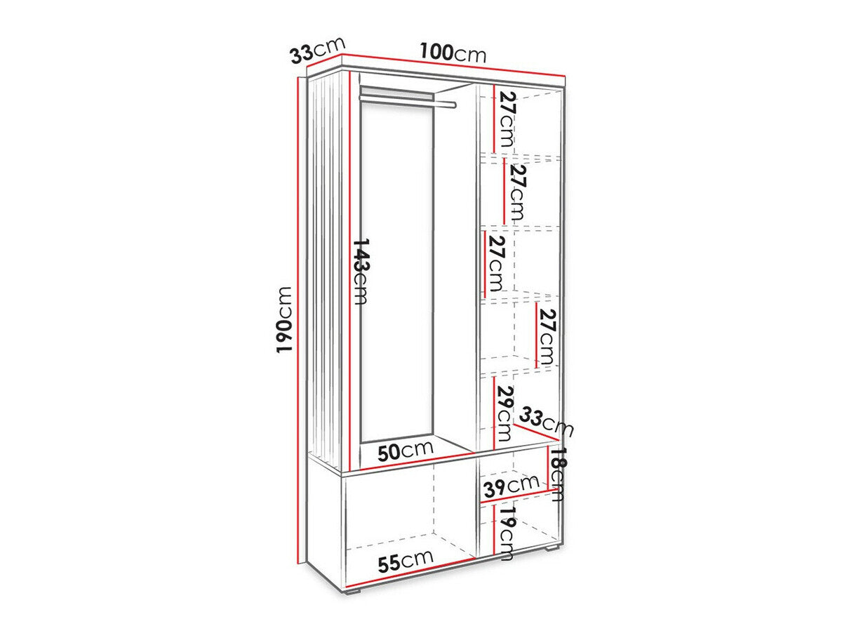 Előszoba garnitúra MILO (Frelio's), Szín: Fehér + Fekete