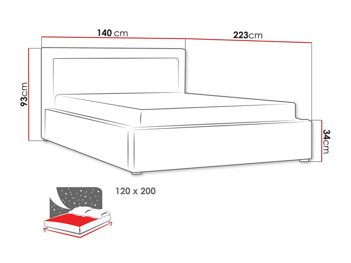 Ágy CLASIC (Pesto) II, Alvó felület mérete: 120 x 200 cm, Szín: Victoria 14 853