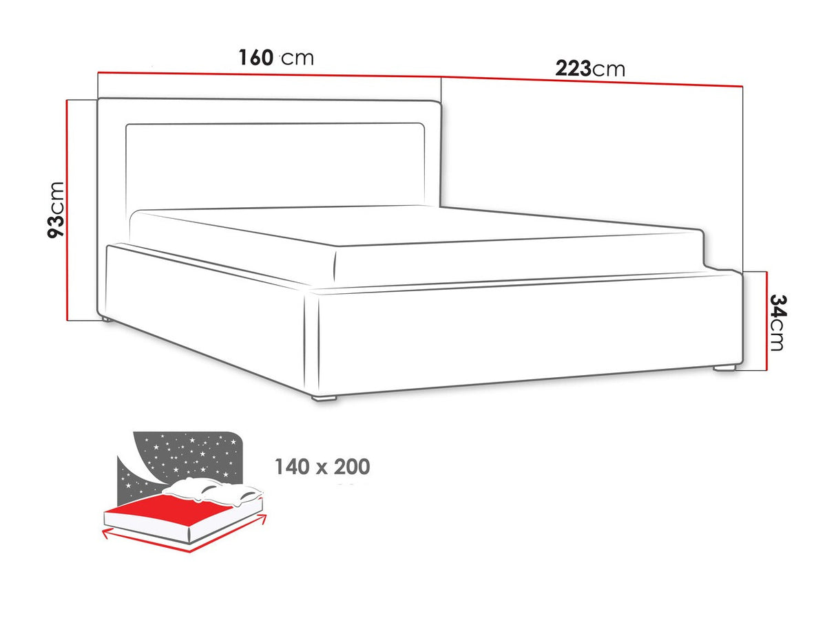 Ágy CLASIC (Pesto) II, Alvó felület mérete: 140 x 200 cm, Szín: Victoria 14 867