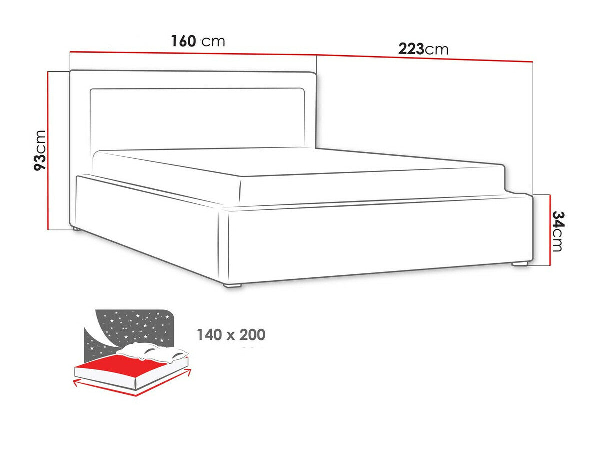 Ágy CLASIC (Pesto) II, Alvó felület mérete: 140 x 200 cm, Szín: Victoria 14 853