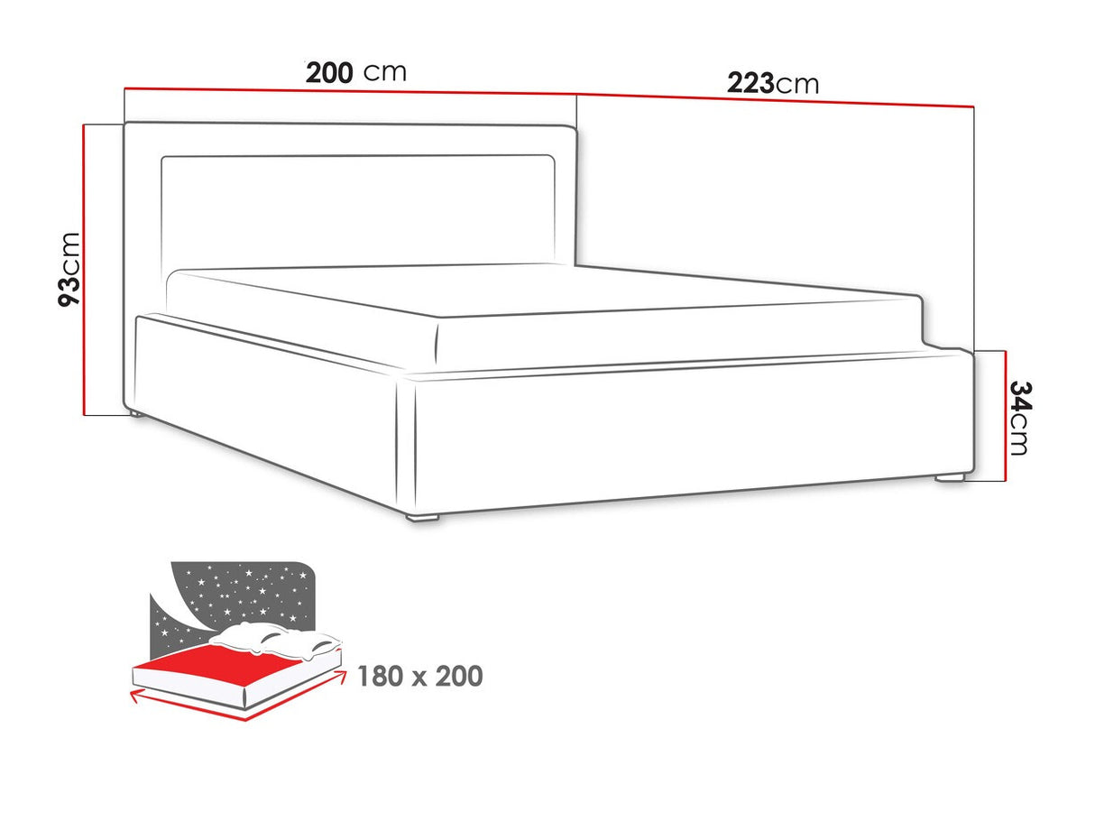 Ágy CLASIC (Pesto) II, Alvó felület mérete: 180 x 200 cm, Szín: Victoria 14 867