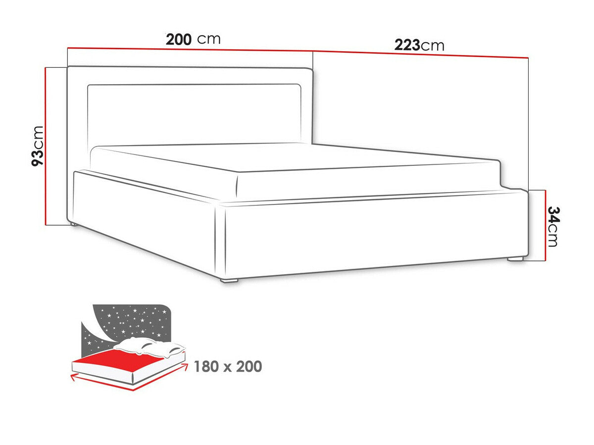 Ágy CLASIC (Pesto) II, Alvó felület mérete: 180 x 200 cm, Szín: Victoria 14 864