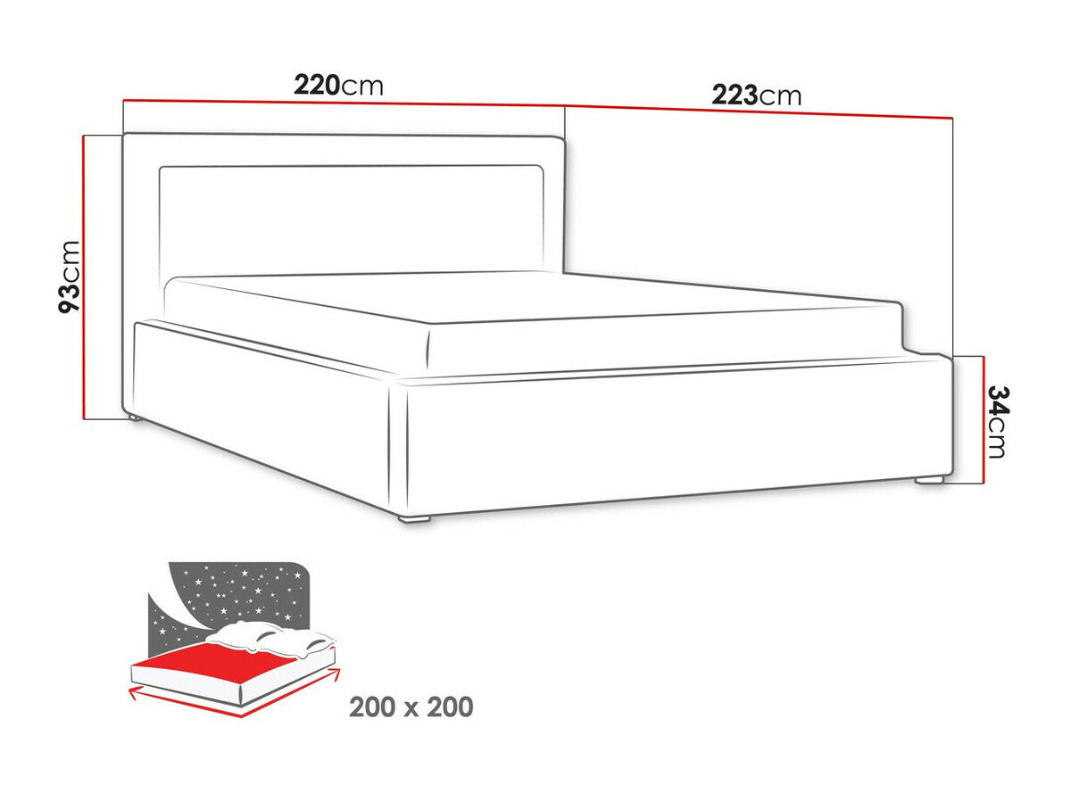 Ágy CLASIC (Pesto) II, Alvó felület mérete: 200 x 200 cm, Szín: Victoria 14 865