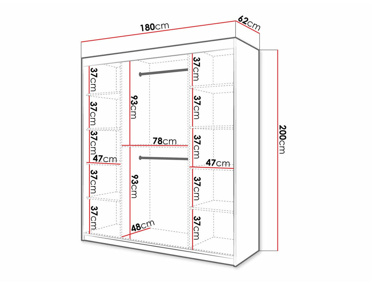 Gardróbszekrény RAMIRO 1 180 (Terospito 1 180), Szín: Fehér
