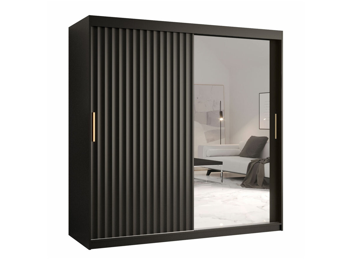 Gardróbszekrény RIFLO WAVE 2 180 (Towiro Wave 2 180), Szín: Fekete