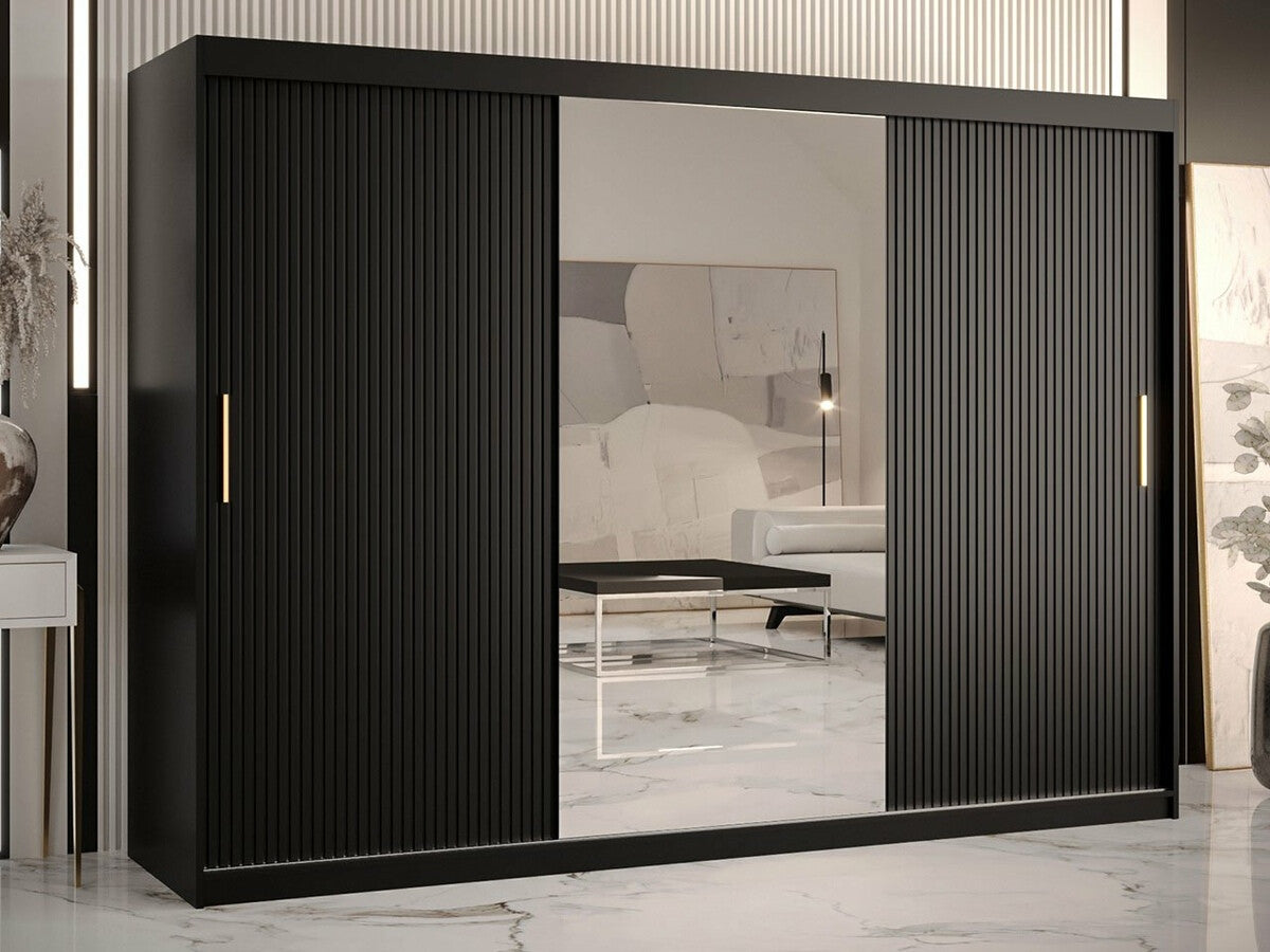 Gardróbszekrény RIFLO SLIM 2 250 (Towiro Slim 2 250), Szín: Fekete