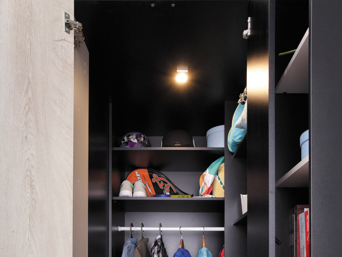 Gyerekszoba garnitúra PLANET System II (Legimi II), Szín: Fehér + Tölgy + Türkiz, Led világítás: Nem