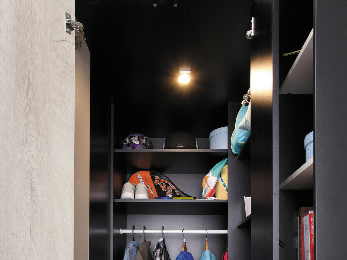 Gyerekszoba garnitúra PLANET System II (Legimi II), Szín: Fekete + Tölgy + Bézs, Led világítás: Nem