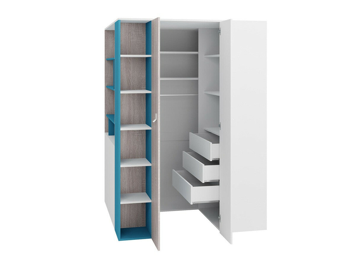 Gyerekszoba garnitúra PLANET System II (Legimi II), Szín: Fekete + Tölgy + Bézs, Led világítás: Igen