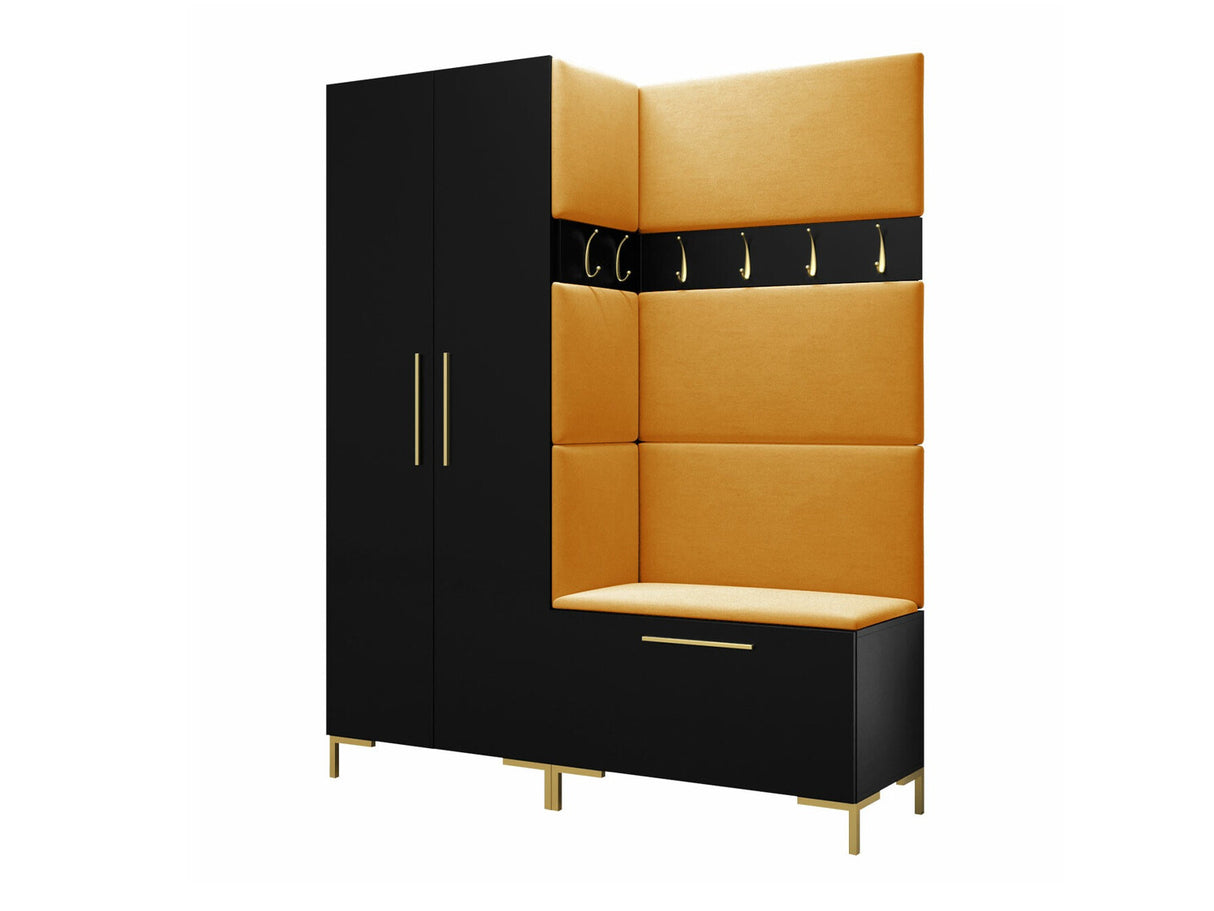 Előszoba garnitúra ZILION I (Frunemfta I), Keret színe: Fekete, Puha falpanel színe: Manila 32