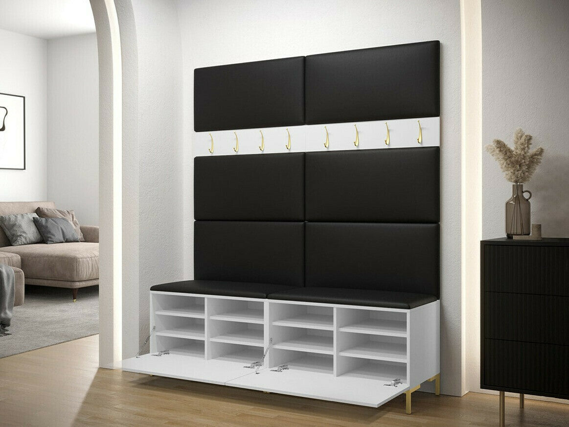 Előszoba garnitúra ZILION II (Frunemfta II), Keret színe: Fekete, Puha falpanel színe: Manila 32