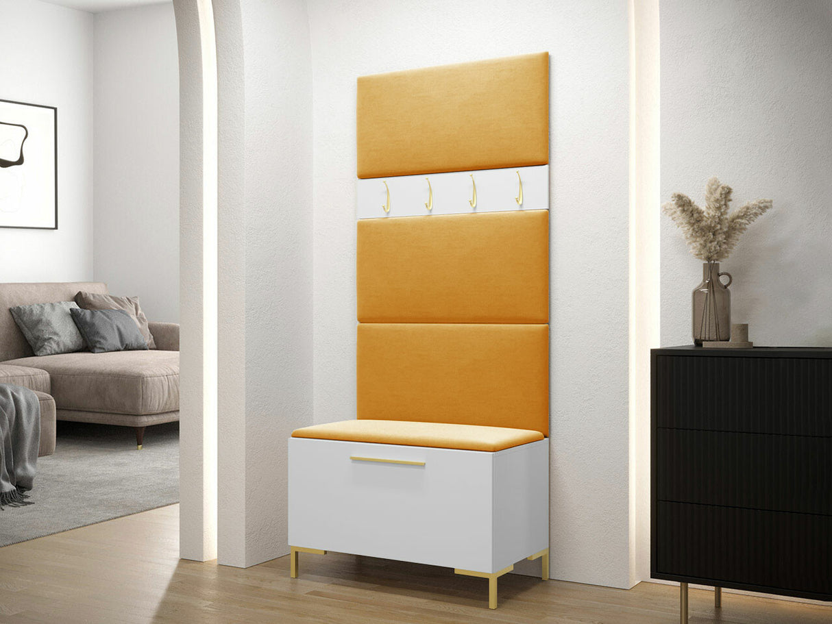 Előszoba garnitúra ZILION III (Frunemfta III), Keret színe: Fehér, Puha falpanel színe: Manila 32