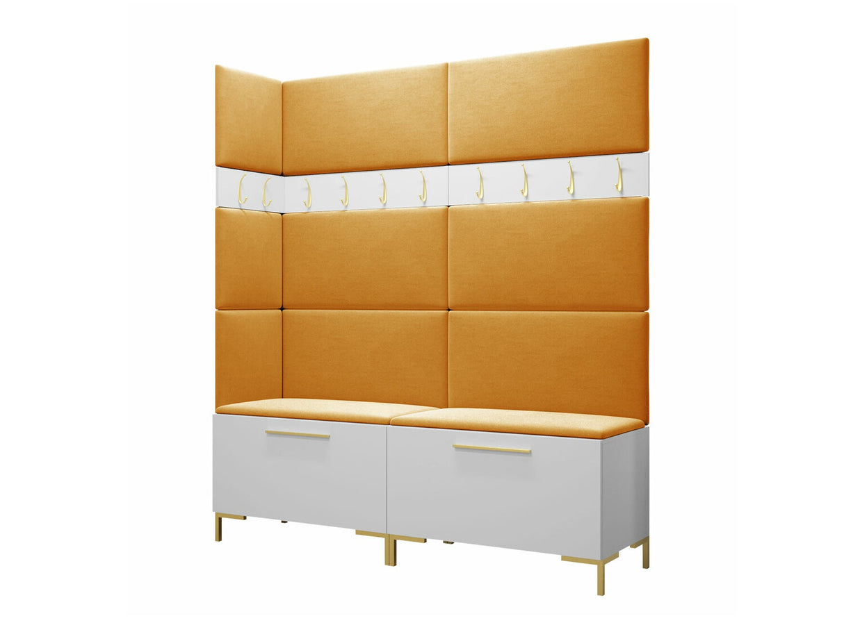 Előszoba garnitúra ZILION V (Frunemfta V), Keret színe: Fehér, Puha falpanel színe: Manila 32