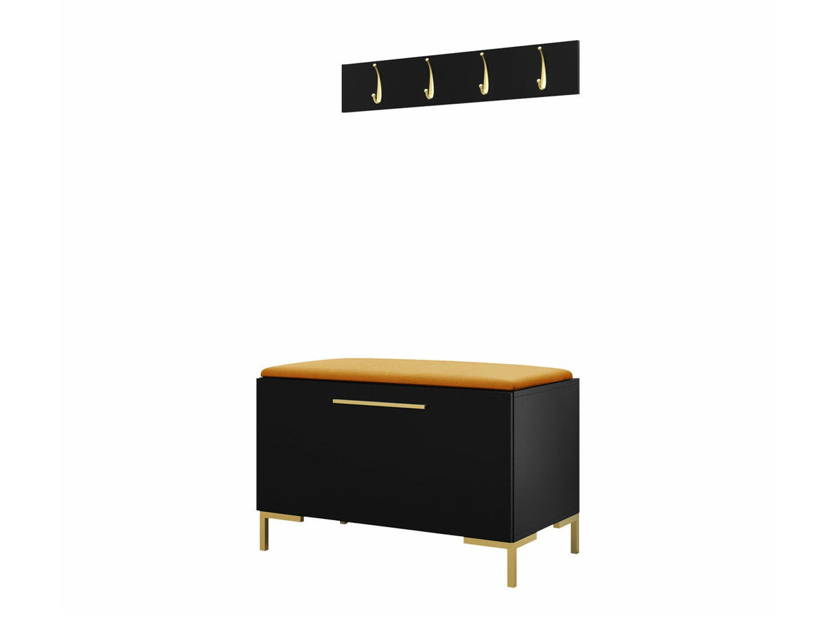 Előszoba garnitúra ZILION VIII (Frunemfta VIII), Keret színe: Fekete, Puha falpanel színe: Manila 32