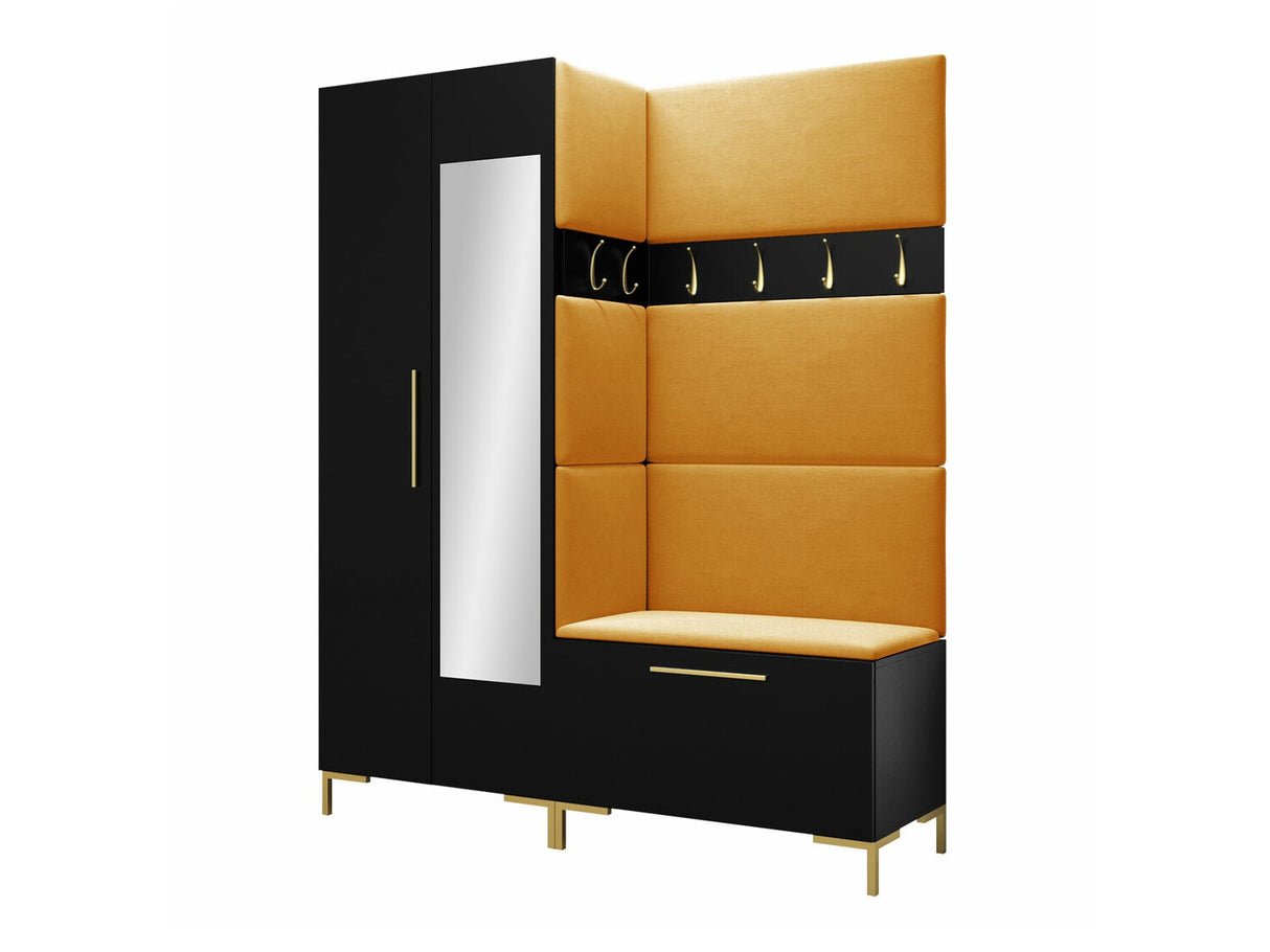 Előszoba garnitúra ZILION IX (Frunemfta IX), Keret színe: Fekete, Puha falpanel színe: Manila 32