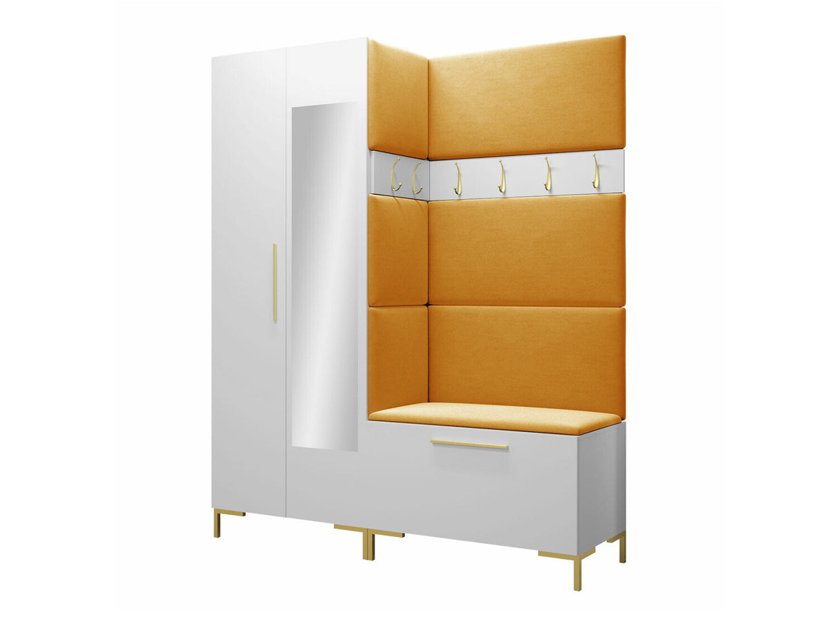 Előszoba garnitúra ZILION IX (Frunemfta IX), Keret színe: Fehér, Puha falpanel színe: Manila 32