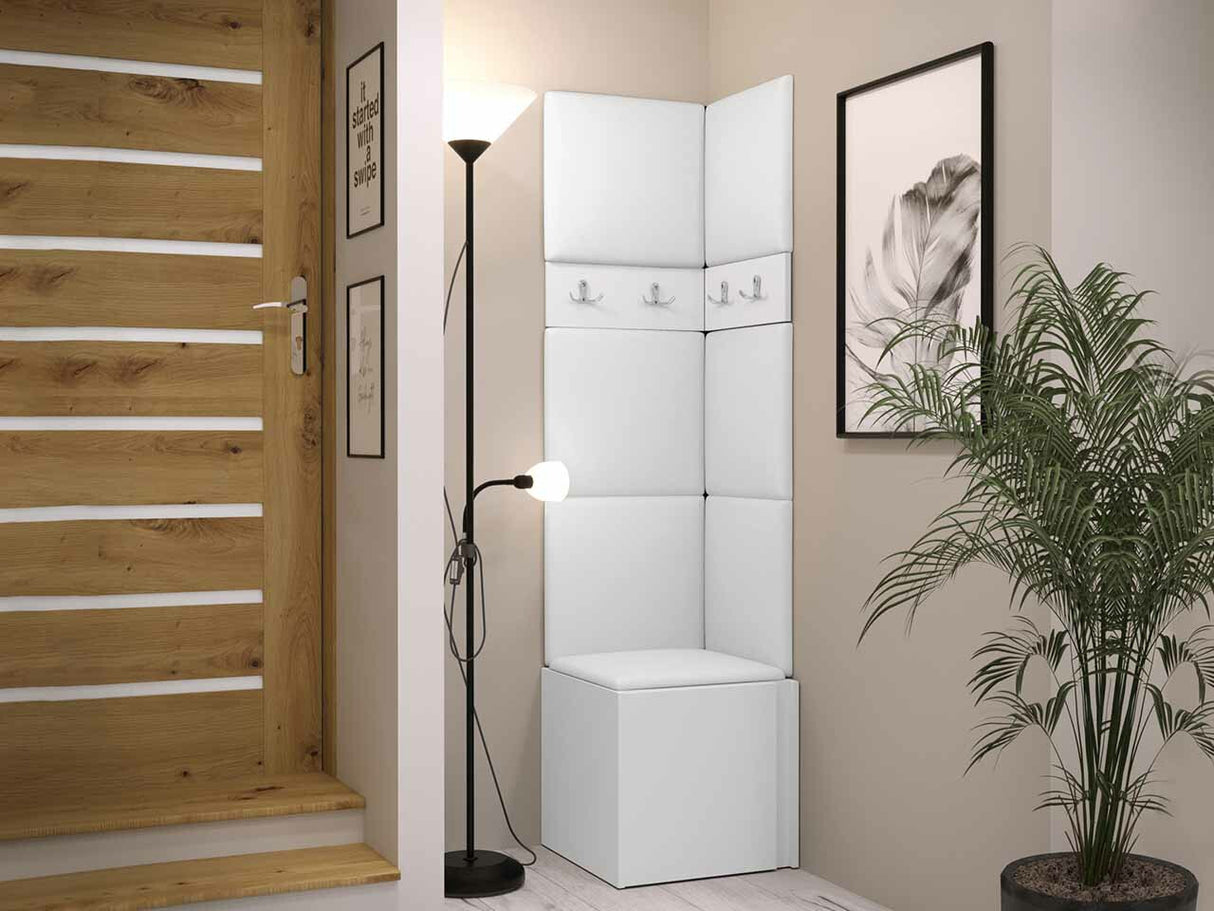 Előszoba garnitúra ORION XXI (Tavasz XXI), Keret színe: Fehér, Puha falpanel színe: Soft 017