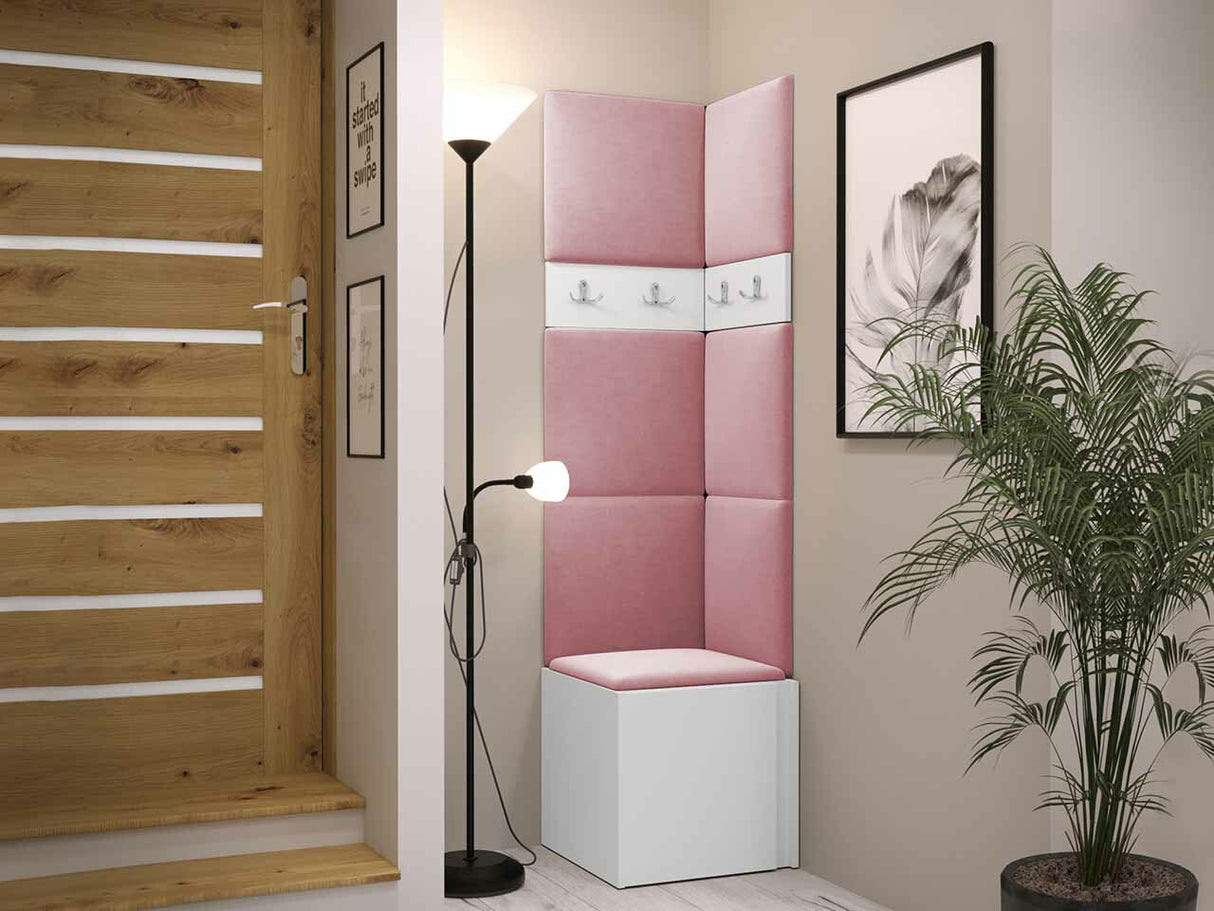 Előszoba garnitúra ORION XXI (Tavasz XXI), Keret színe: Fehér, Puha falpanel színe: Manila 09