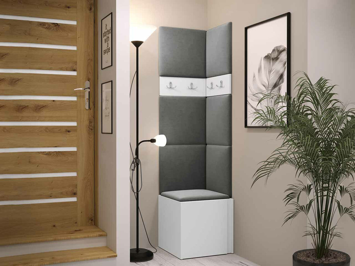 Előszoba garnitúra ORION XXI (Tavasz XXI), Keret színe: Fehér, Puha falpanel színe: Manila 16