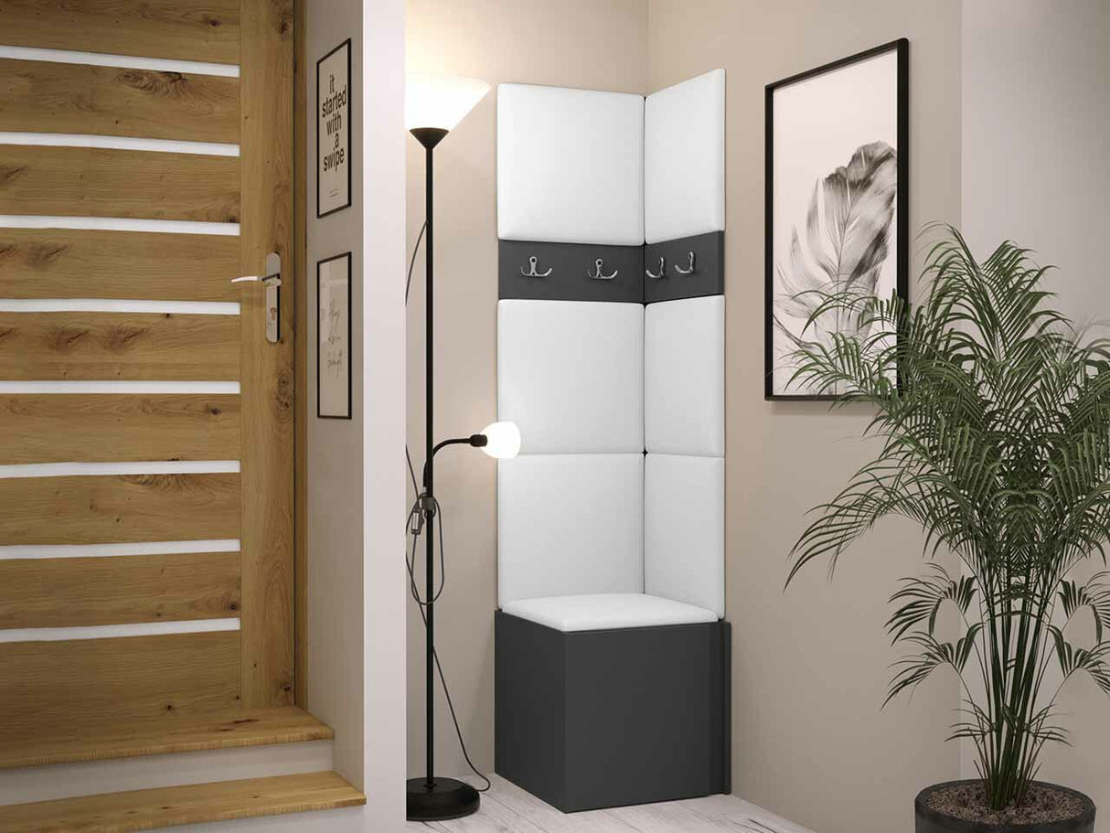 Előszoba garnitúra ORION XXI (Tavasz XXI), Keret színe: Grafit, Puha falpanel színe: Soft 017