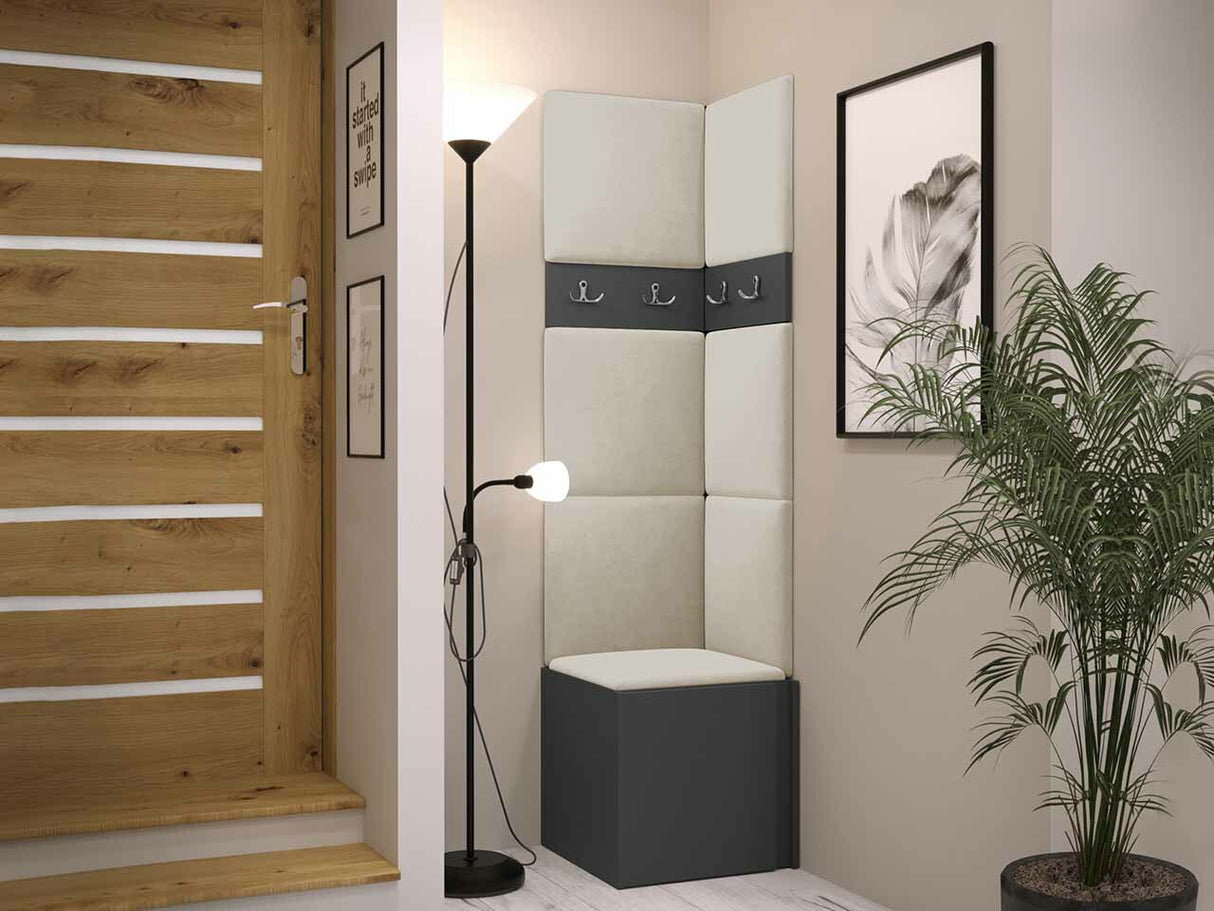 Előszoba garnitúra ORION XXI (Tavasz XXI), Keret színe: Grafit, Puha falpanel színe: Manila 02