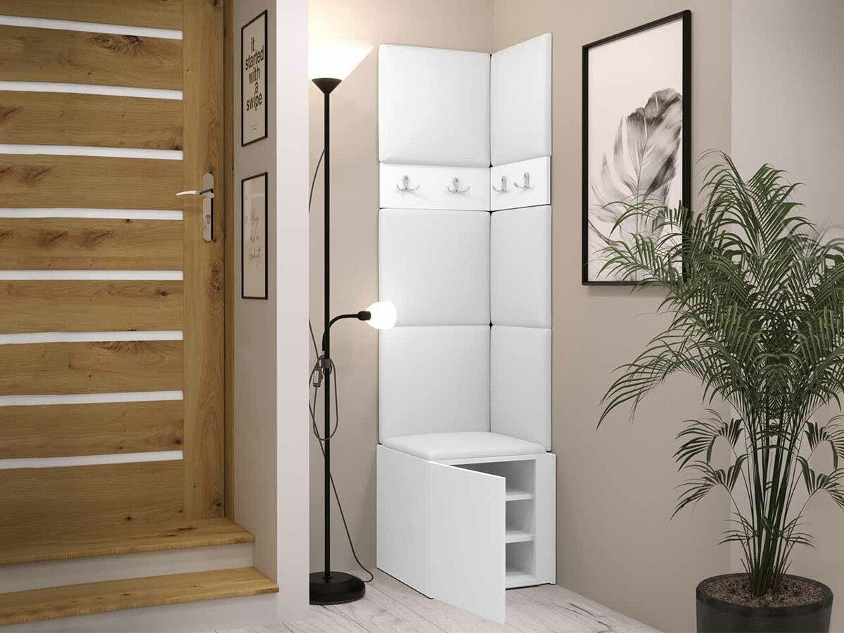 Előszoba garnitúra ORION XXI (Tavasz XXI), Keret színe: Fehér, Puha falpanel színe: Soft 017