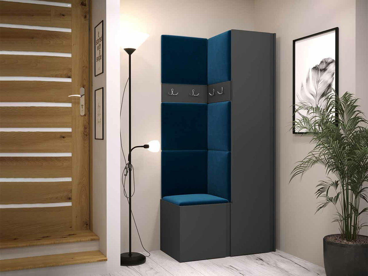 Előszoba garnitúra ORION XXIV (Tavasz XXIV), Keret színe: Grafit, Puha falpanel színe: Manila 26