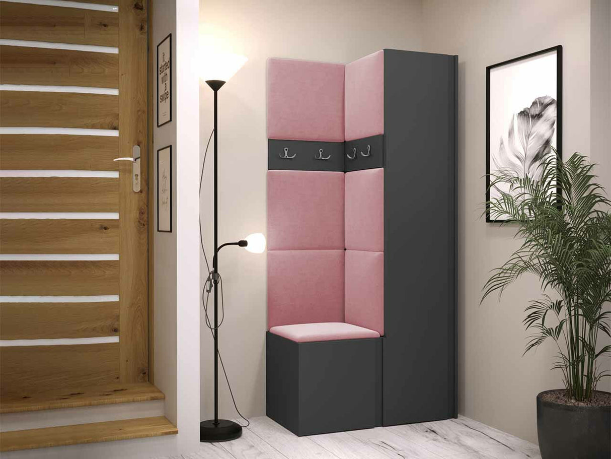 Előszoba garnitúra ORION XXIV (Tavasz XXIV), Keret színe: Grafit, Puha falpanel színe: Manila 09