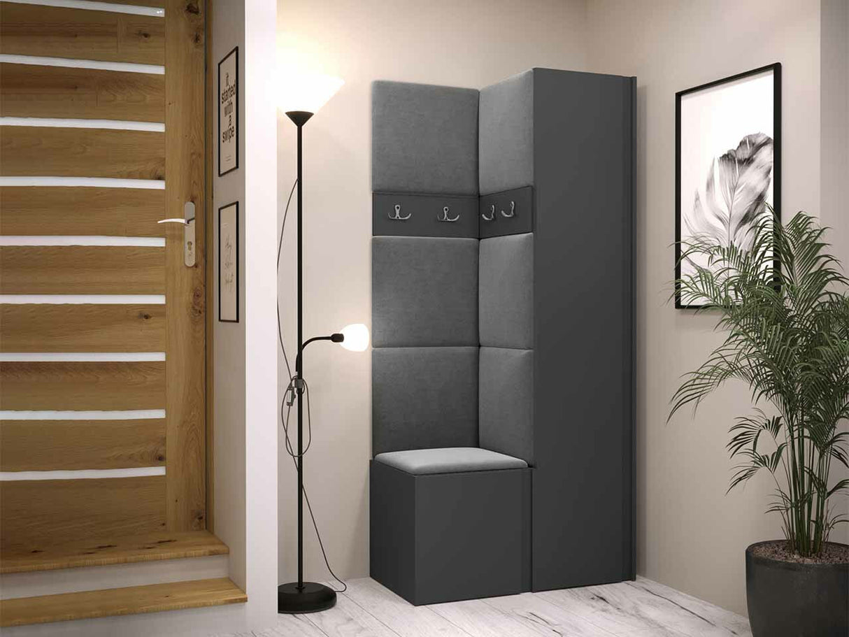 Előszoba garnitúra ORION XXIV (Tavasz XXIV), Keret színe: Grafit, Puha falpanel színe: Manila 16