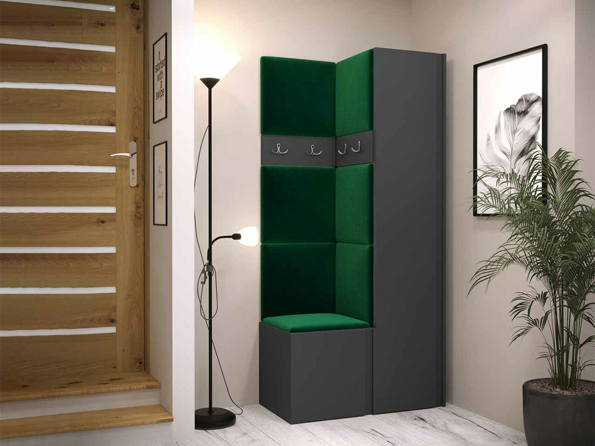 Előszoba garnitúra ORION XXIV (Tavasz XXIV), Keret színe: Grafit, Puha falpanel színe: Manila 35