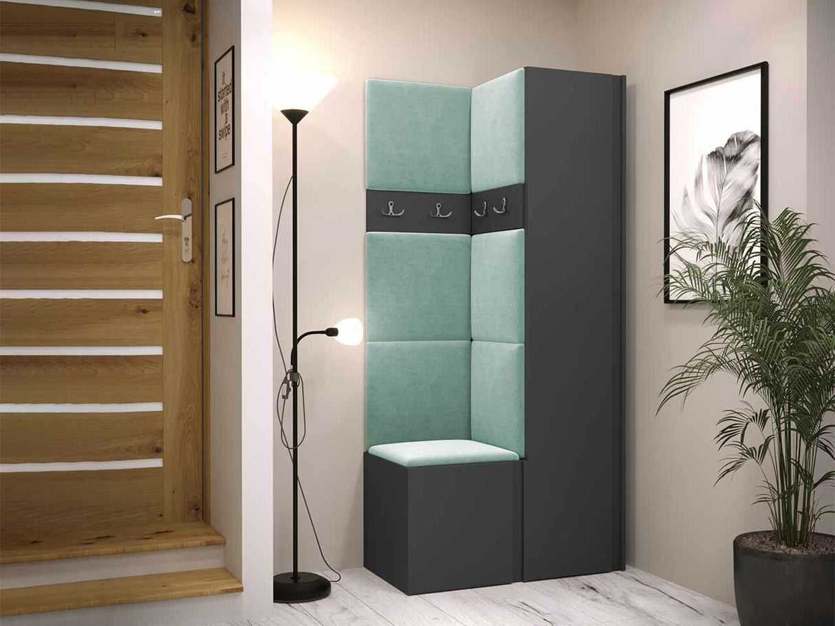 Előszoba garnitúra ORION XXIV (Tavasz XXIV), Keret színe: Grafit, Puha falpanel színe: Manila 11