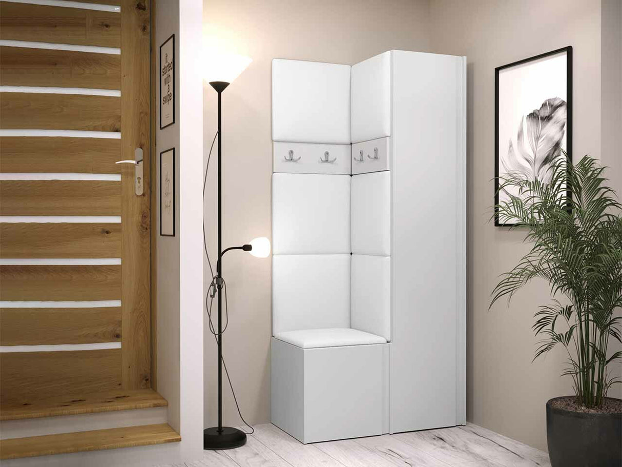 Előszoba garnitúra ORION XXIV (Tavasz XXIV), Keret színe: Fehér, Puha falpanel színe: Soft 017