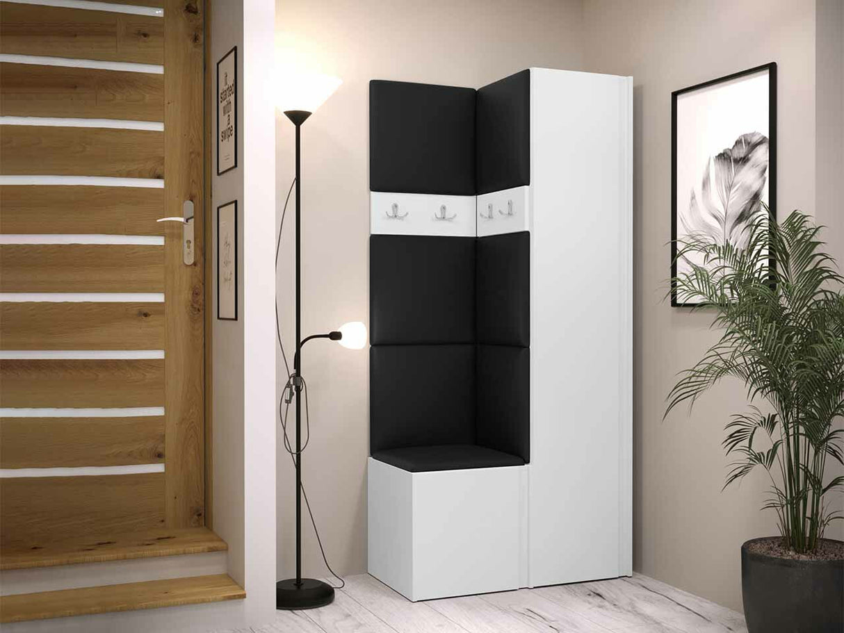 Előszoba garnitúra ORION XXIV (Tavasz XXIV), Keret színe: Fehér, Puha falpanel színe: Soft 011