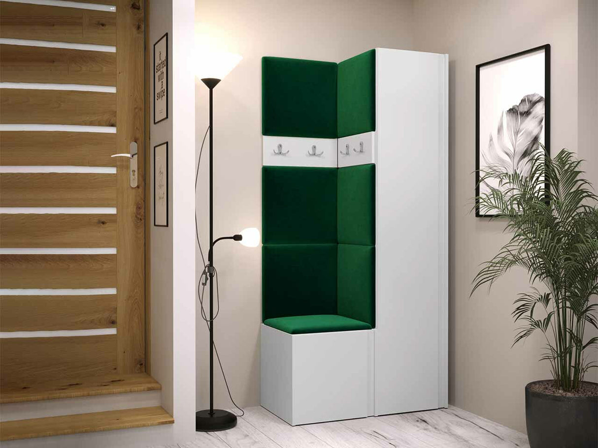 Előszoba garnitúra ORION XXIV (Tavasz XXIV), Keret színe: Fehér, Puha falpanel színe: Manila 35