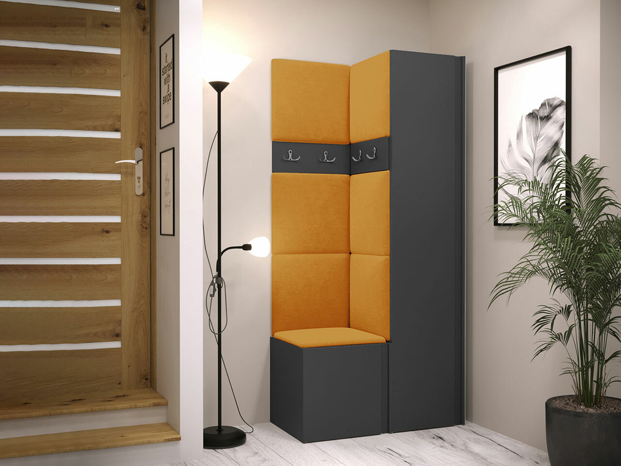 Előszoba garnitúra ORION XXIV (Tavasz XXIV), Keret színe: Grafit, Puha falpanel színe: Manila 32