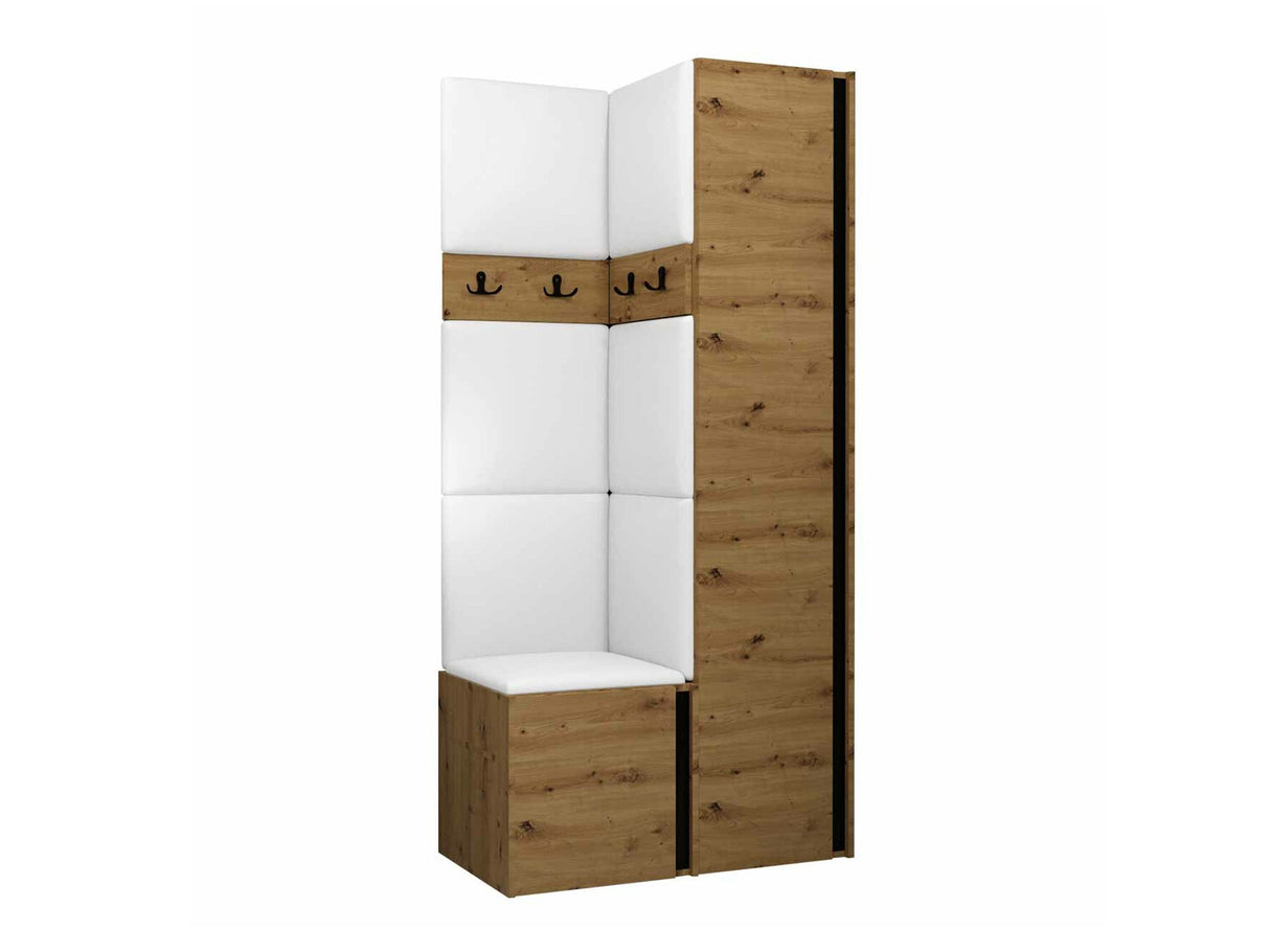 Előszoba garnitúra ORION XXIV (Tavasz XXIV), Keret színe: Artisan tölgy + Fekete, Puha falpanel színe: Soft 017