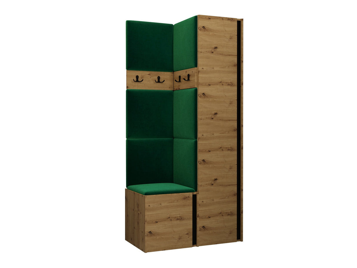 Előszoba garnitúra ORION XXIV (Tavasz XXIV), Keret színe: Artisan tölgy + Fekete, Puha falpanel színe: Manila 35