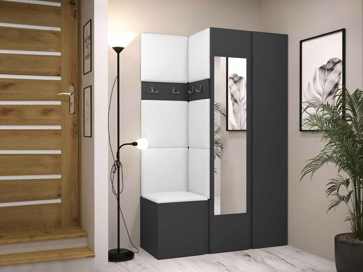 Előszoba garnitúra ORION XXVI (Tavasz XXVI), Keret színe: Grafit, Puha falpanel színe: Soft 017