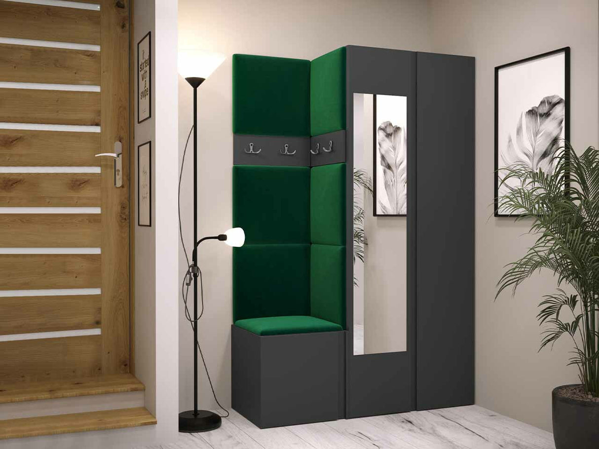 Előszoba garnitúra ORION XXVI (Tavasz XXVI), Keret színe: Grafit, Puha falpanel színe: Manila 35