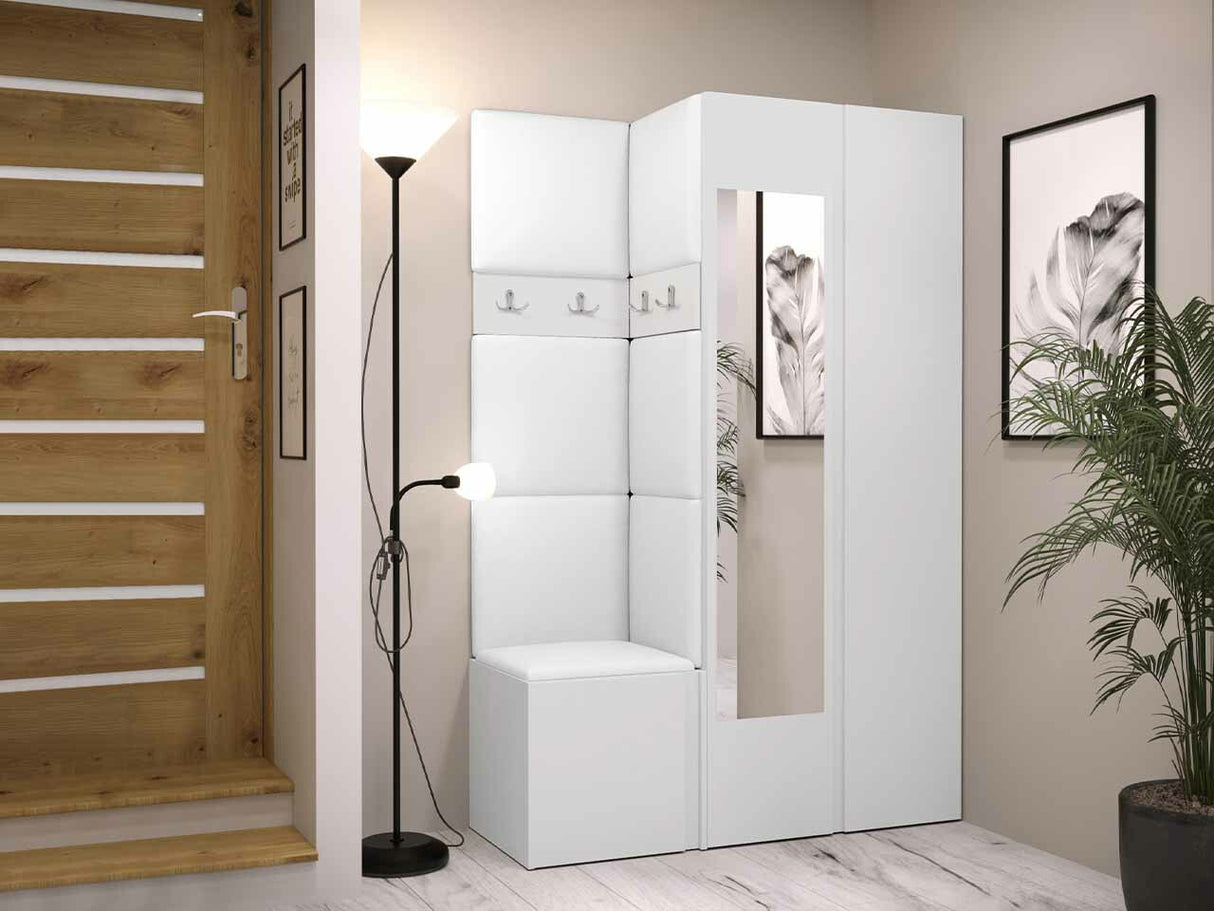 Előszoba garnitúra ORION XXVI (Tavasz XXVI), Keret színe: Fehér, Puha falpanel színe: Soft 017