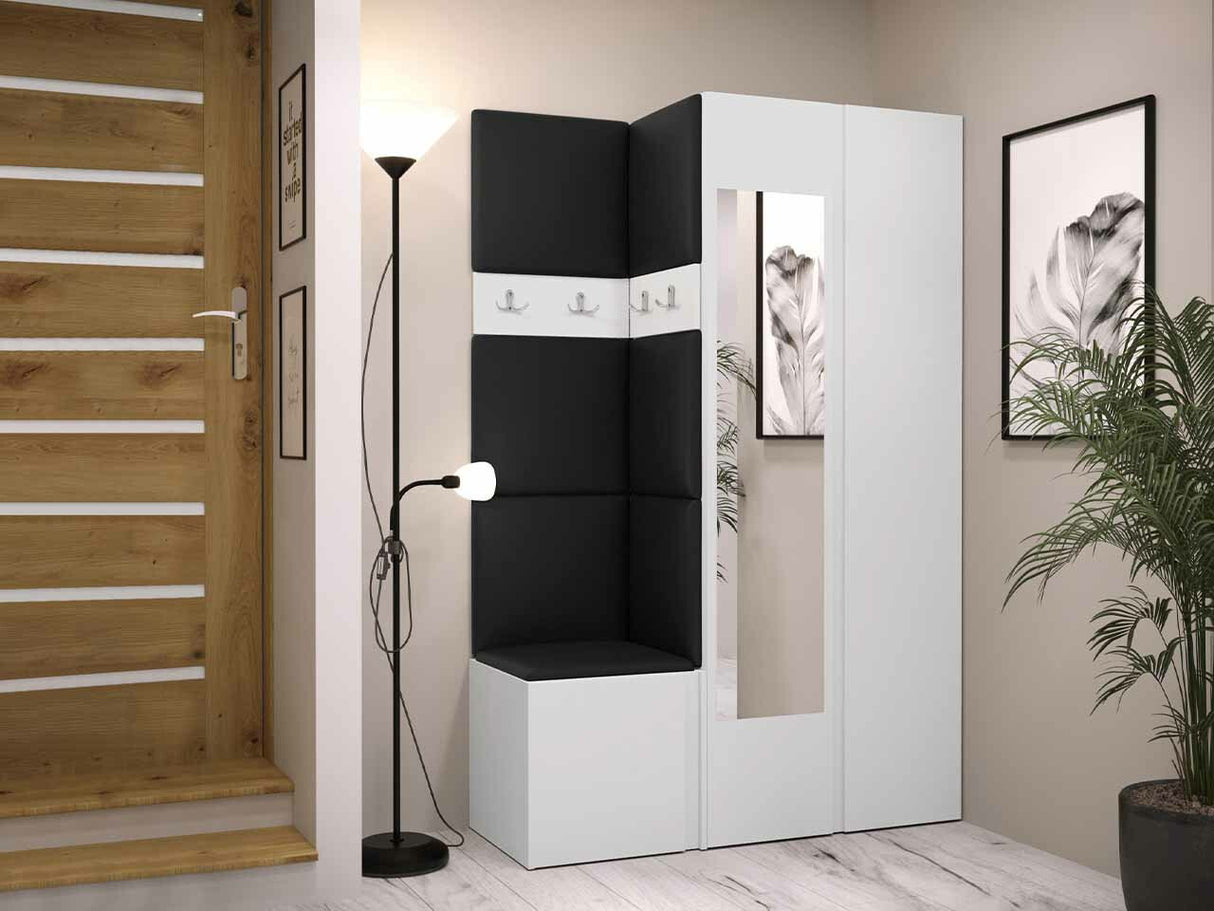 Előszoba garnitúra ORION XXVI (Tavasz XXVI), Keret színe: Fehér, Puha falpanel színe: Soft 011