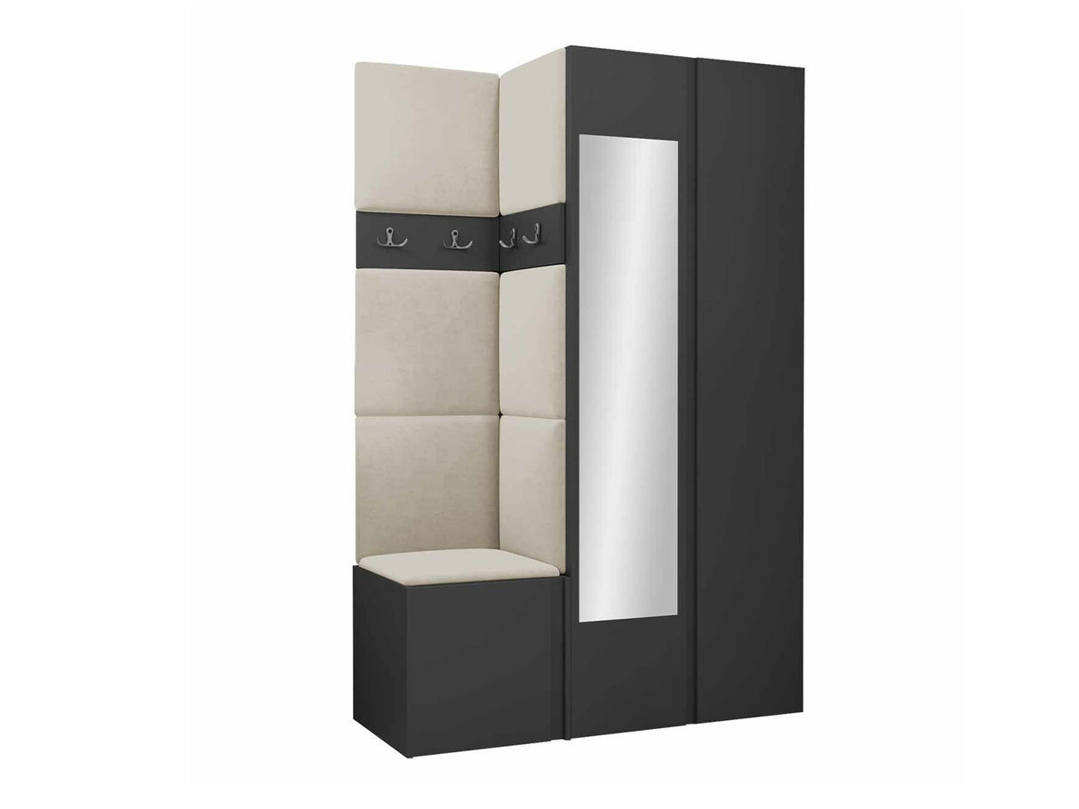 Előszoba garnitúra ORION XXVI (Tavasz XXVI), Keret színe: Grafit, Puha falpanel színe: Manila 02