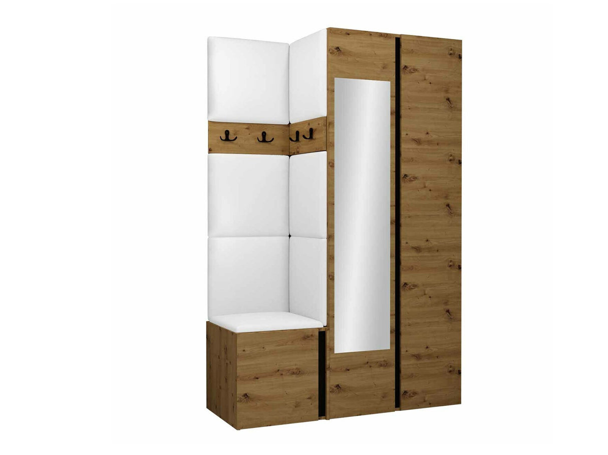 Előszoba garnitúra ORION XXVI (Tavasz XXVI), Keret színe: Artisan tölgy + Fekete, Puha falpanel színe: Soft 017