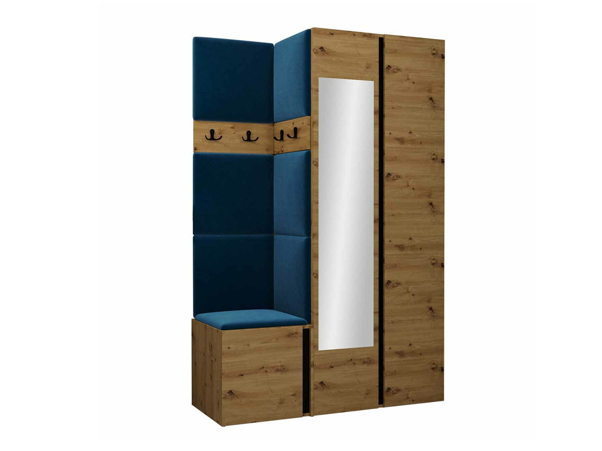 Előszoba garnitúra ORION XXVI (Tavasz XXVI), Keret színe: Artisan tölgy + Fekete, Puha falpanel színe: Manila 26